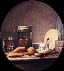 Jean Baptiste Simeon Chardin Canvas Paintings - Still Life with Jar of Apricots